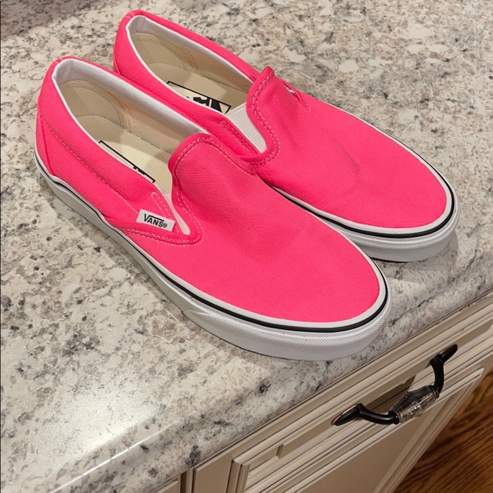 Neon pink Van slip on